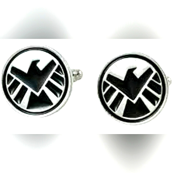 NEW! 3Pc S.H.I.E.L.D Cufflinks & Tie Bar Set! Stainless Steel & Enamel. - Picture 6 of 12